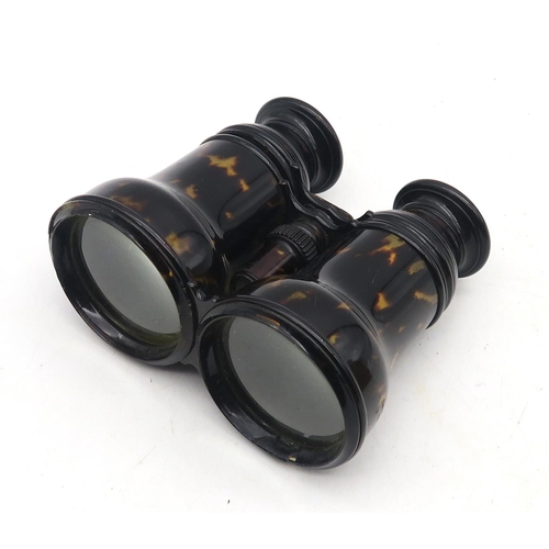 533 - A pair of tortoiseshell opera glasses/binoculars by C.W. Dixey of New Bond Street, Optician to the Q... 