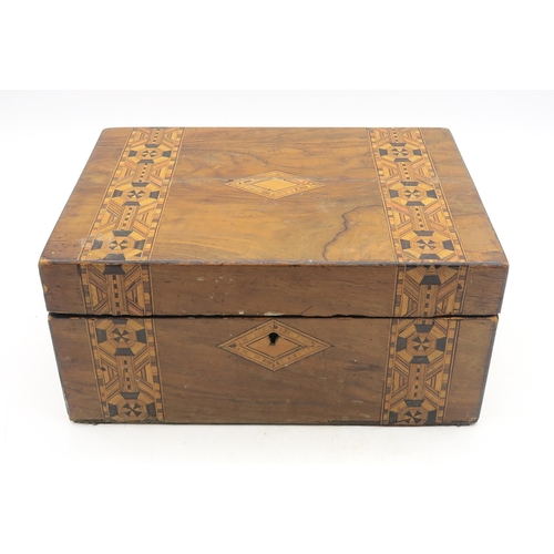 538 - A Tunbridge ware sewing box (with contents), together with an assortment of further boxes