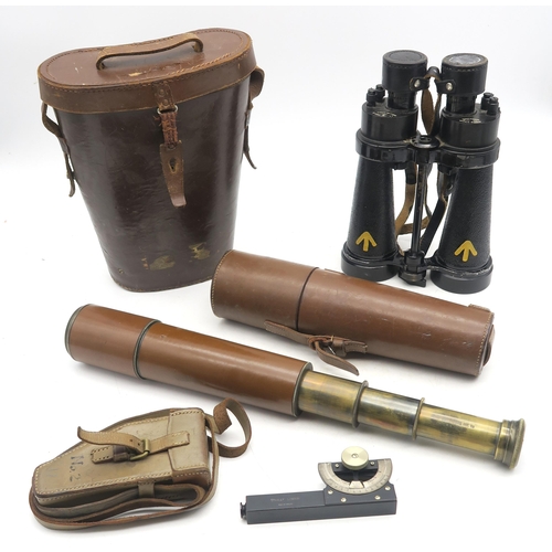 550 - A WW2 Scout Regiment three draw brass telescope, engraved 