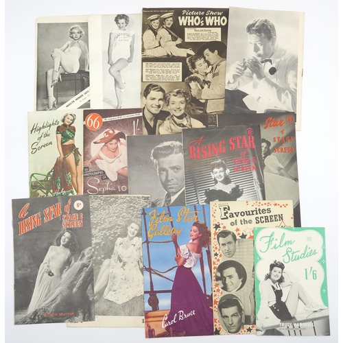 562 - A large collection of vintage Golden Age of Hollywood movie star photographic postcards and related ... 