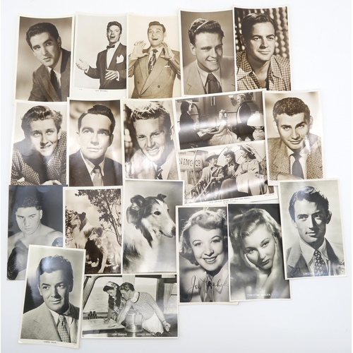 562 - A large collection of vintage Golden Age of Hollywood movie star photographic postcards and related ... 