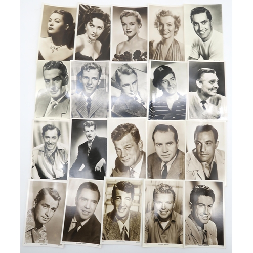 562 - A large collection of vintage Golden Age of Hollywood movie star photographic postcards and related ... 