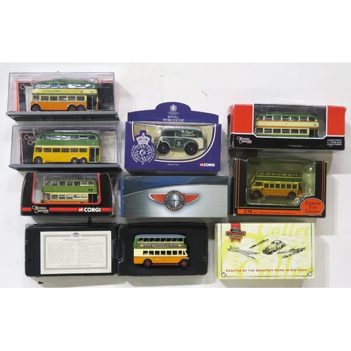 568 - A small collection of model buses, largely in Glasgow Corporation livery, to include the Corgi Origi... 