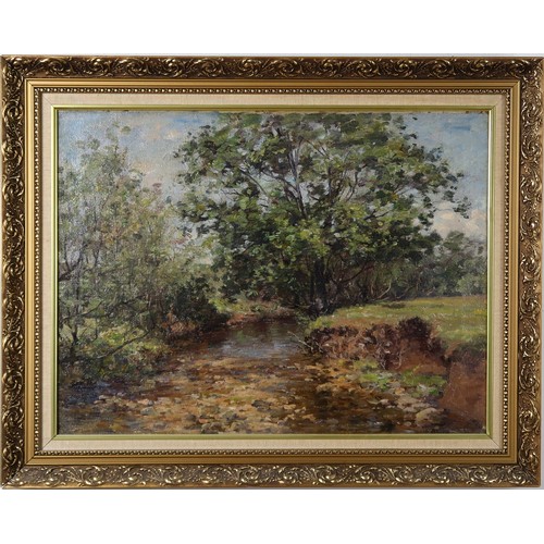 913 - JOSEPH MORRIS HENDERSON RSA Summer landscape,oil on canvas, signed, on overlap,45 x 60cm... 