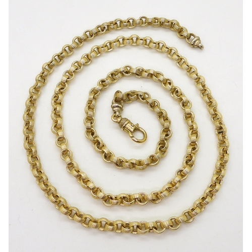 2716 - AN ITALIAN MADE FANCY CHAINmade in 18ct yellow and white gold with reeded round links, each link app... 