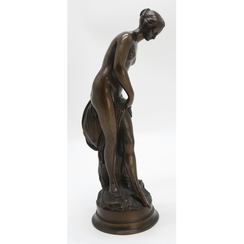 2182 - AFTER ETIENNE MAURICE FALCONET (1716-1791) - THE BATHERlate 19th/early 20th century bronze modelled ... 