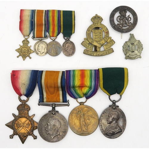 2553 - A WW1 ROYAL ARMY MEDICAL CORPS MEDAL GROUP OF FOUR Awarded to S. Sjt. J.F.S. Brown R.A.M.C., compris... 