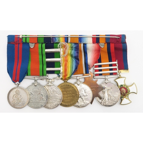 2556 - A BOER WAR/WW1 28th LIGHT CAVALRY/ROYAL FLYING CORPS DISTINGUISHED SERVICE ORDER MEDAL GROUP OF EIGH... 