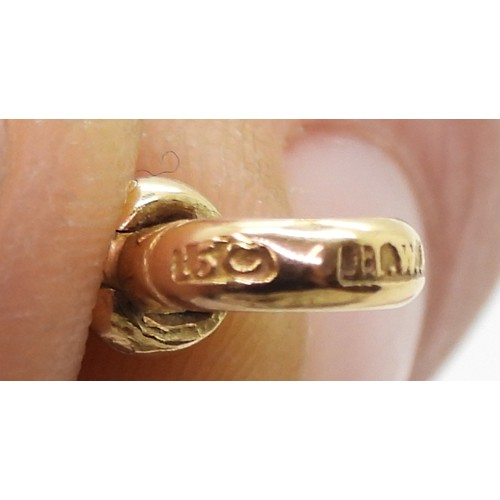 2735 - A 15CT GOLD GUARD CHAINof plain belcher form, with a hallmarked lobster claw clasp and soldered on t... 