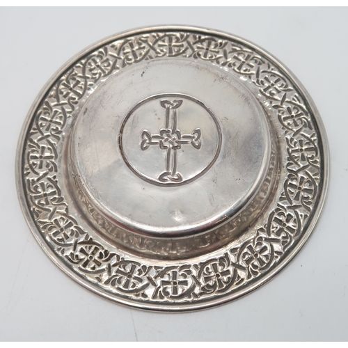 2466 - ALEXANDER RITCHIE; A cased set of six Iona silver 'nunnery' spoons, of medieval celtic style design,... 