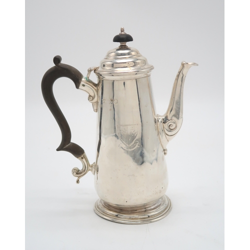 2483 - A LATE-VICTORIAN SILVER COFFEE POTby Elkington & Co, London 1896,  in the George III style, engr... 