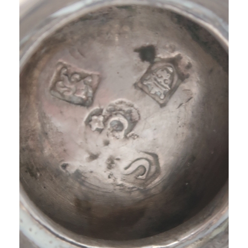 2488 - A GEORGE II SILVER CASTERLondon 1733, maker's mark C? with a mullet below, of baluster form, later e... 