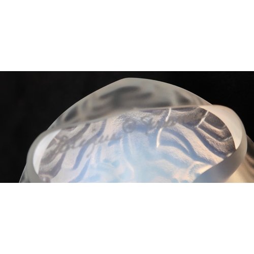 2208 - A LALIQUE SWAN RING OR PIN DISHa Lalique swan group and an opalescent model of a tortoise, all signe... 