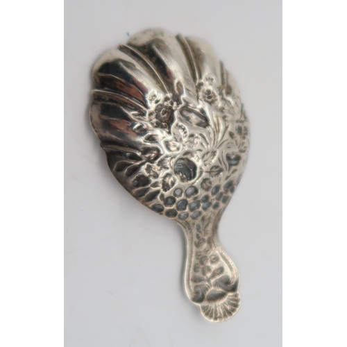 316 - A George IV silver caddy spoon, by Joseph Wilmore, Birmingham 1822, with cast floral decoration, 7.5... 