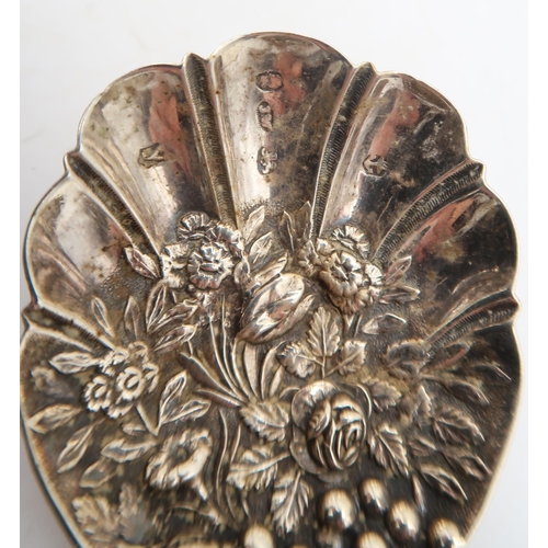 316 - A George IV silver caddy spoon, by Joseph Wilmore, Birmingham 1822, with cast floral decoration, 7.5... 