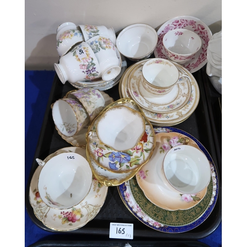 165 - Assorted cabinet cup and saucers including Meissen, Royal Doulton, Coalport, Royal Crown Derby, Hamm... 