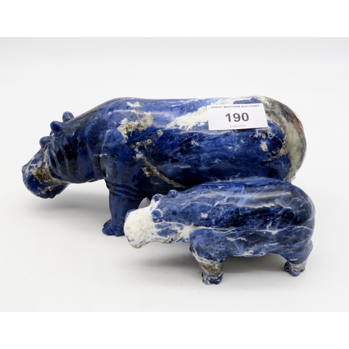 190 - A sodalite group of two hippos