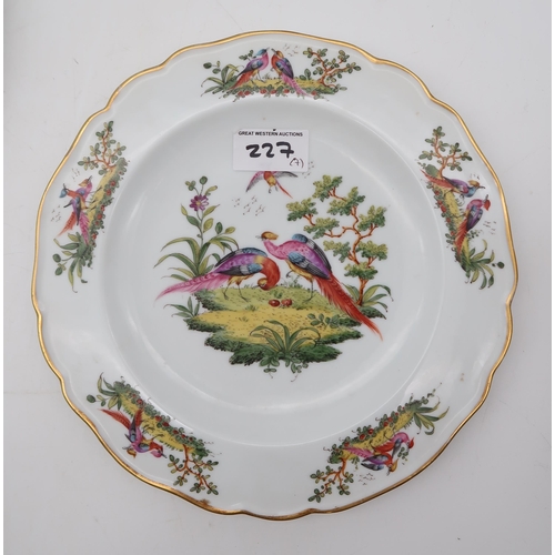 227 - A small collection of 18th century and later ceramics including a Meissen plate painted with flowers... 