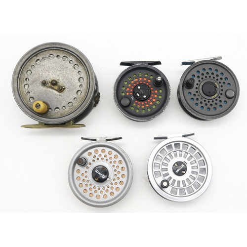 533 - A collection of fly reels, comprising a 4 1/2