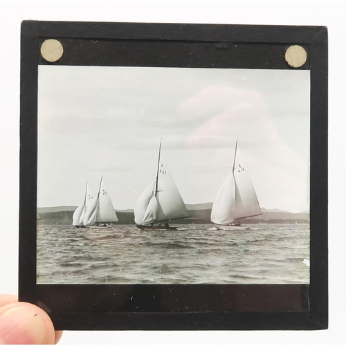 541 - A collection of glass photographic plates, to include views of a maritime interest, otherwise largel... 