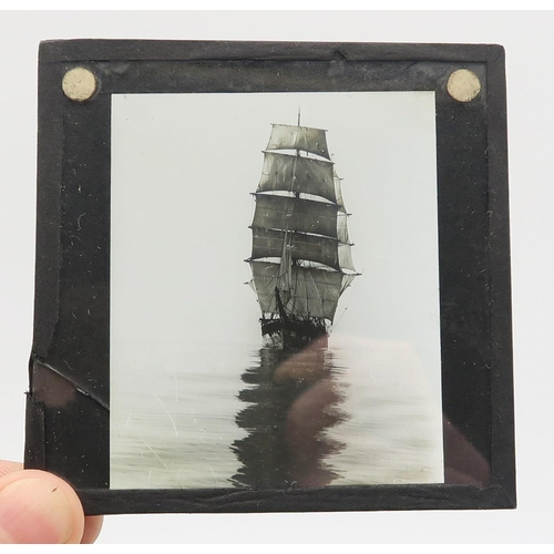 541 - A collection of glass photographic plates, to include views of a maritime interest, otherwise largel... 