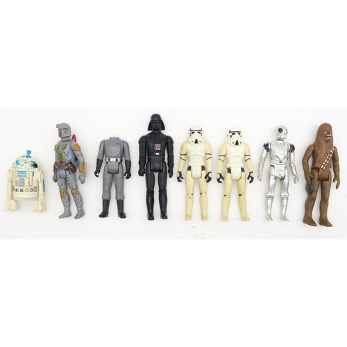 547 - Star Wars: a large collection of vintage small-scale action figures, marked G.M.F.G.I. Hong Kong 197... 