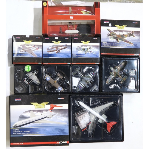 557 - Corgi Aviation Archive model aircraft, ranging in scale from 1:144 (AA37002 Vickers VC-10 - G-ARVM, ... 