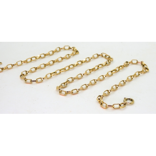 763 - A 9ct gold belcher chain, length 50cm, weight 9.4gms