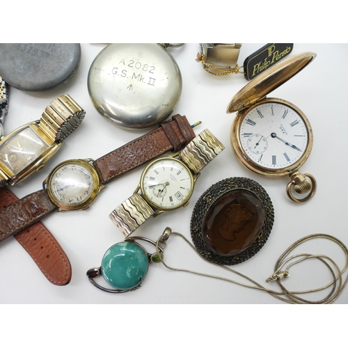 832 - Two Military pocket watches, a Record Dreadnought A2082, pheon mark GS. Mk. II, with Dennison case s... 