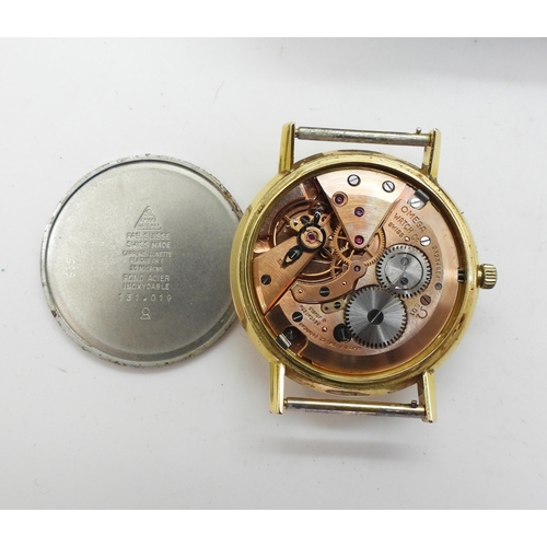 834 - A rolled gold and stainless steel gents Omega watch, calibre number 601, movement number 23234964, w... 