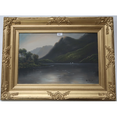 851 - W COLLINS Loch Ness and Ben Venue, signed, oil on board, 38 x 58cm (2)