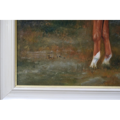 852 - RAFAELE FIORE Horse, signed, oil on canvas, 50 x 60cm