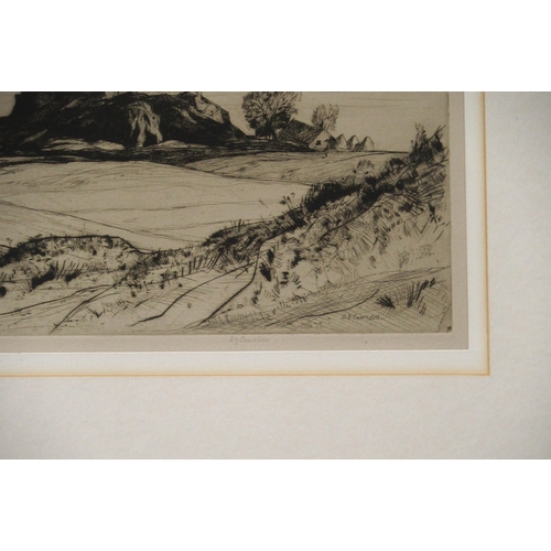 858 - SIR DAVID YOUNG CAMERON Castle Urquhart, signed, etching, 24 x 43cm