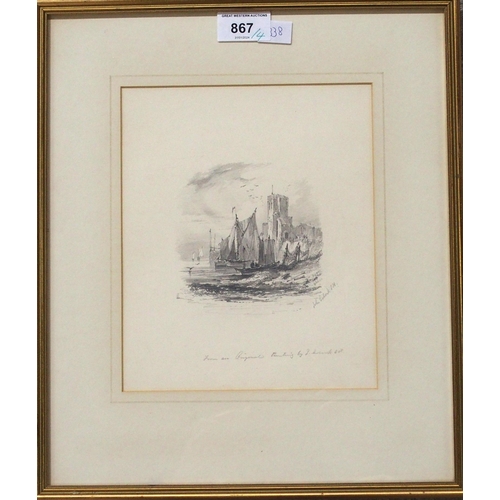 867 - JOHN EWBANK Windermere Lake and another, circa 1831, pencil drawing, 19 x 24cm and 22 x 18cm,WS Larg... 