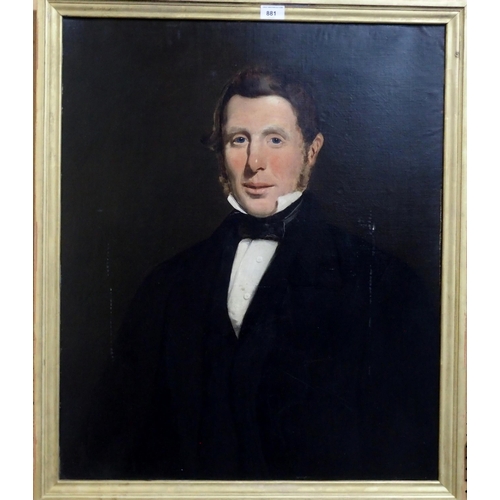 881 - BRITISH SCHOOL Portrait of a gentleman, bust type, oil on canvas, 75 x 62cm