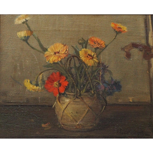 889 - 20TH CENTURY SCHOOL Still life, signed, oil on canvas, 31 x 39cm