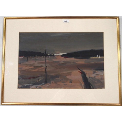 946 - ARCHIE SUTTER WATT RSW (SCOTTISH 1915-2005) WINTER LANDSCAPE Gouache, signed lower right, ... 