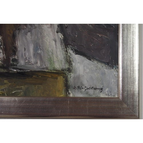 949 - HILDA GOLDWAG (SCOTTISH 1912-2008)  LANDSCAPE  Oil on board, signed lower right,... 