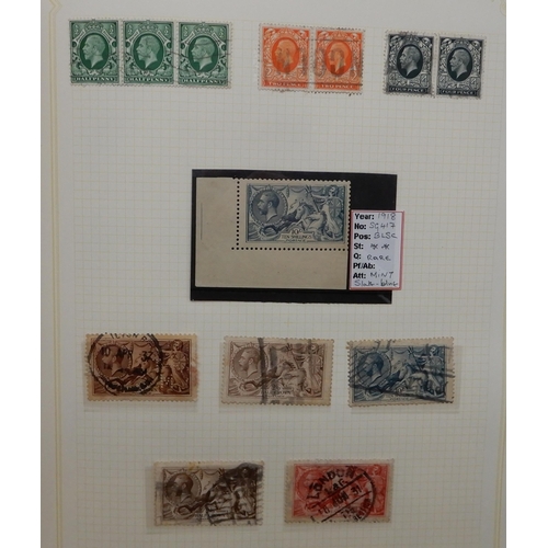 352 - GREAT BRITAIN  a small collection of stamps from 1840 to 1946 to include 1/d black full margin 1840,... 