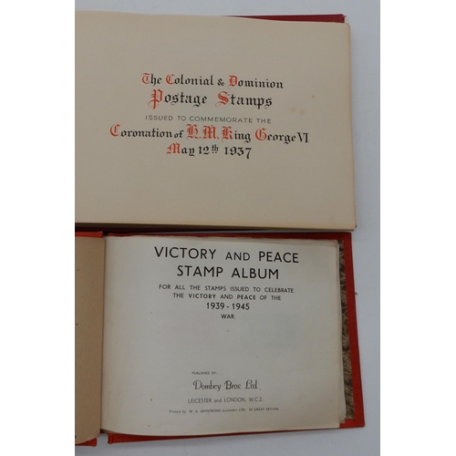 353 - A lot comprising The Victory Stamp Album by Dombey Bros Ltd, The Colonial & Dominion Postage Sta... 