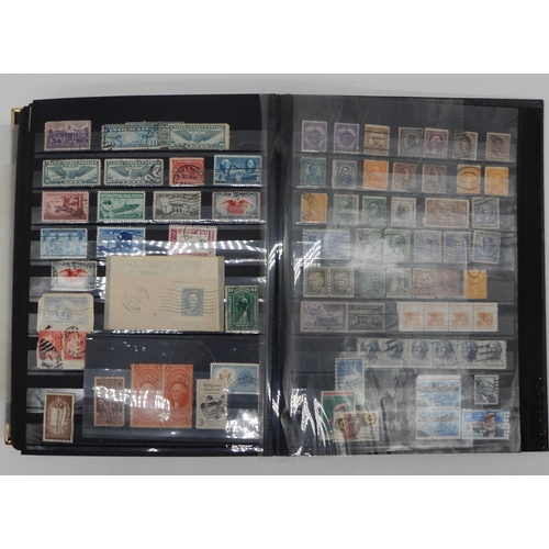 355 - A world stamp collection in with interesting U.S.A on sheets, Spain, Greece etc all periods covered