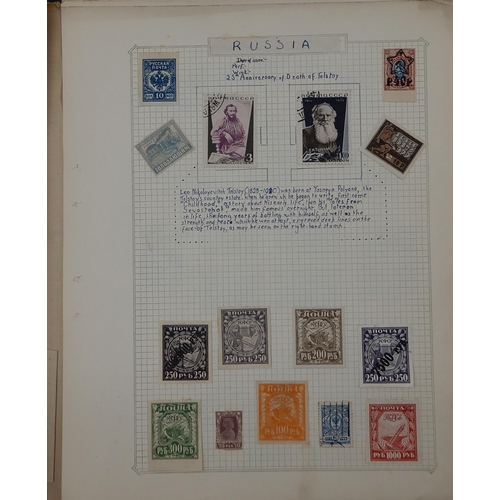 355 - A world stamp collection in with interesting U.S.A on sheets, Spain, Greece etc all periods covered