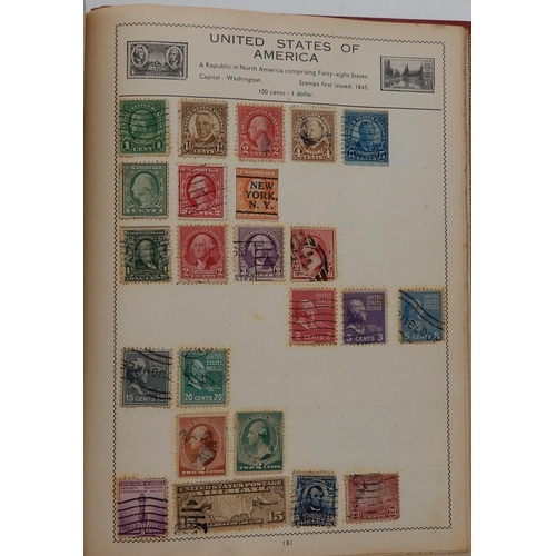 355 - A world stamp collection in with interesting U.S.A on sheets, Spain, Greece etc all periods covered