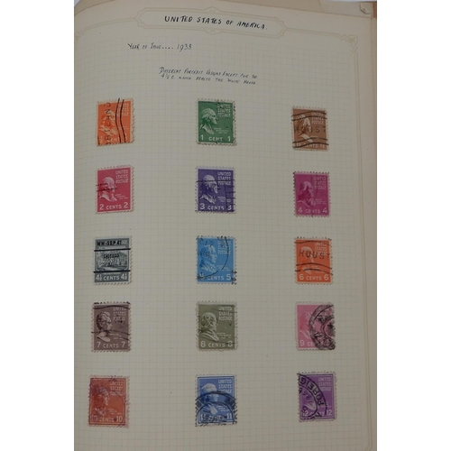 355 - A world stamp collection in with interesting U.S.A on sheets, Spain, Greece etc all periods covered