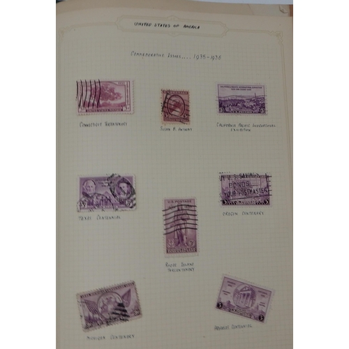 355 - A world stamp collection in with interesting U.S.A on sheets, Spain, Greece etc all periods covered