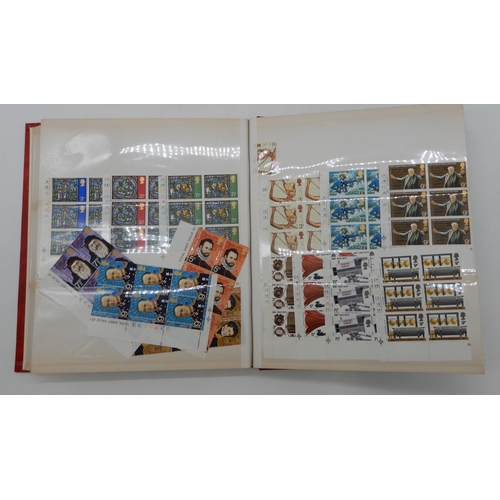 356 - A collection, in eight albums, of commemorative and definitive stamps in cylinder blocks including r... 