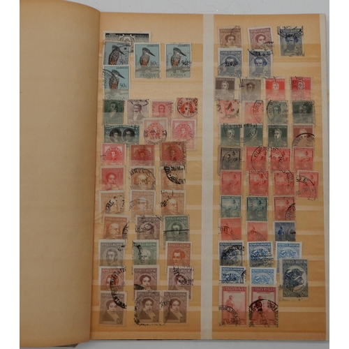 357 - Worldwide stamp collection in five albums and on stock cards. Many thousands of stamps included. Man... 