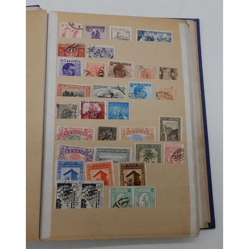 357 - Worldwide stamp collection in five albums and on stock cards. Many thousands of stamps included. Man... 