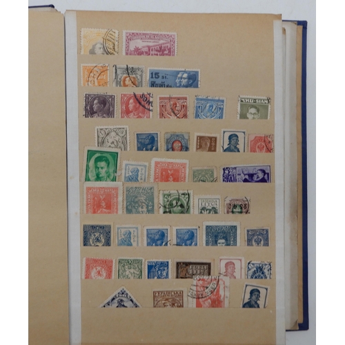 357 - Worldwide stamp collection in five albums and on stock cards. Many thousands of stamps included. Man... 