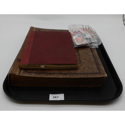 361 - An early  German Schaubek stamp album together with note book of stamps and loose examples